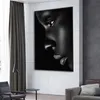 Black Profile Lip Woman Canvas Painting HD Print Figure Posters and Prints Modern Wall Art Picture for Living Room Bedroom Decor