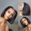 Short Bob Lace Front Brazilian Human Hair Wigs For Black Women Pre Plucked 13x4 Synthetic Straight HD Full Frontal Closure Wig6839835