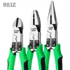 Reiz Combination Tänger 7-9 tums trådskärning Stripping Crimping Cable Cutter Long Nose Diagonal Cutter Multitool Hand Tool Kit 211110