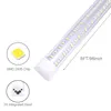 25 sztuk 8FT LED Sklep Light Opiekun, 144W 14400LM Tube T8, czysta osłona obiektywu, podwójna strona 4 rzędy V kształt Zintegrowana lampa żarówki, LED Lights Lights Lights