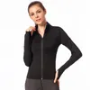 Kvinnor Athletic Sport Shirts Slim Fit Långärmad Fitness Coat Yoga Crop Tops med Thumb Holes Gym Jacka träningströjor Outfit