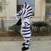 2021 Alta Qualidade Zebra Mascote Animal Animal Mascote Costumes Halloween Traje Fay Dress Adulto