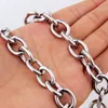 8/11/13/15MM Cool Stainless Steel Silver Color Gold Black Rolo Oval Link Chain Mens Womens Necklace Or Bracelet Bangle7"-38" Chain