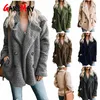 Wysokiej Jakości Teddy Coat Kobiety Eleganckie Grube Zimowe Pluszowe Sztuczne Fluffy Fleece Dual Pocket Faux Fur Kurtka Kobieta 210428