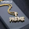 Hängsmycke Halsband Topgrillz Hip Hop Men Kvinnor Iced Out Bling Cubic Zircon Preme Halsband Guld Silver Färg Smycken Gåvor 4mm Tennis Chain