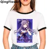 Hot Game Genshin Impact T Shirt Men Kawaii Egirl Cartoon Graphic Tee Söt Anime Tshirt Rolig Keqing Estetisk Unisex Tshirt Male Y0901