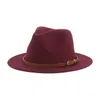 2021 여성 Fedoras 여자 모자 소년 모자 Felted Kids 아기 모자 작은 52cm 54cm 벨트 결혼식 귀여운 아이 Fedoras Sombreros de Mujer