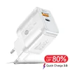 18W QC 3.0 PD Carregador Rápido Tipo C Carregadores de Parede U UK Plug UE para Samsung Huawei Universal Carregando Dock