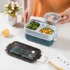 Tuuth Lunchbox med soppskål för studentkontor Arbetare Mikrovågsugn Uppvärmning Dubbelskikt Box Bento Food Container Lagringslåda 210925