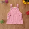 Robe de filles 0-5T Enfant Enfants Bébé Fille Mini Rétro Sangle Corduroy Bretelles Solide Salopette 210611