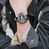 Navorce sport horloges voor mannen luxe merk blauw militair lederen polshorloge man klok mode chronograaf polshorloge 210804