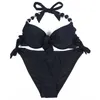 Eonar Swimwear Mulheres Sólida Bikini Bikini Set Sexy Push Up Swimsuit Banheira Terno Beach Wear Plus Size XXL 210625