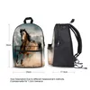 Backpack Horses Printed Canvas Backpacks Teenage Girls 2021 School Bags Women Fashion Travel 3D Animal