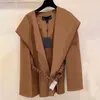 여자 양모 블렌드 코트 코트 디자인 패션 가을 겨울 여성 롱 패션 따뜻한 재킷 파카 캐주얼 레터 인쇄 레이디 코트 - 벨트 세계와 아웃복