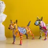 クリエイティブアートカラフルなブルテリア小さな英語の樹脂犬工芸品の家の装飾色モダンな簡単なオフィスデスクトップクラフト210607
