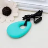 2021 Wholesale Baby Teether Toys Silicone Teardrop Pendant Baby Teething Necklace Teether Autism Sensory Chewing Baby Chew Toy