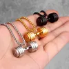 Gold Black Dumbbell Fitness Men Necklaces Pendants Chain for Boyfriend Male Stainless Steel Jewelry Creativity Gift Whole2386620