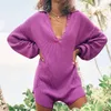Kobiety Jumpsuits Women's Rompers Seksowne głębokie zabawy w dekolcie w stylu V Kobiet Lapel Solid Pocket Ladie