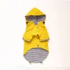 Evcil Peket Su Geçirmez Sarı Köpek Yağmurluk Fransız Yavru Giysileri için Pet Kıyafet Giyim Ceket Ropa Perro