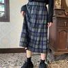 Vinter tjocka varma kvinnor kjolar plus storlek harajuku hög midja pläterad koreansk stil midi lång plaid för flickor skolan 210421