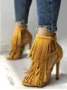 Fashion Big Size 43 Dunne Hakken Sandalen Stiletto Zomer Fringe Kwasten Sexy Party Gladiator damesschoenen Vrouw