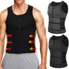 Mens Corset Body Shaper Sauna Vest Waist Trainer Double Belt Sweat Shirt Abdomen Slimming Shapewear Fat Burn Fitness Top