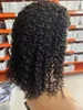 4x4 kanten sluiting bob pruiken met babyhaar Indian Remy Human Hair Jerry Curl korte pruik voor vrouwen 150%