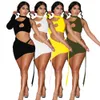 Sexy Cut Out Bodycon Club Drone Shoudler Manga Longa Halter Irregular Mini Drhigh Bandight Bandagem Drwomen roupas X0529