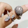 Vintage edelsteen vrouwen ringen licht luxe kristal zirkoon stenen ring kleurrijke zirconia vinger zware industrie micro pave S925 zilveren sieraden