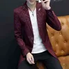 Men's suit spring Korean version of the slim handsome windbreaker men's fashion mid-length trend coat men's 211120