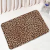 Bath Mats Leopard Impressão Banheiro Esteira Vermelho Preto Branco Marrom Cor-de-rosa Cor Non-Slip Tapete Door Quarto Cozinha Corredor Flanela Absorvente Tapetes