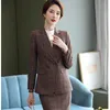 Plaid Pants Suit Professional Autumn Winter Temperamet Fashion Retro Formal Blazer Sets Office Ladies Buiness Work Wear 210604