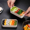 Meal Prep Multi-layer Portable Lunch Box Healthy Wheat Straw Picnic Bento Food Storage Container Student Camping Lunchbox 210423