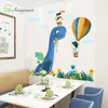 Cartoon Wall Sticker Enfants Chambre Décoration Chambre Chevet Décoration Murale Mignon Dinosaure Animaux Autocollants Décor À La Maison Garçons Chambre Décor 210914