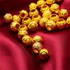8mm 24kt ouro diy charme bead sorte meta bola fina jóias atacado moda presente de casamento