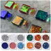 Nail Art Set Lichtgevende kameleon Symphony Sequin Series Laser Flash Powder Nails Patch Kits