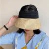 Słomiana czapka Visor dla kobiet projektantka mody Odwracalna hat hat packable anty UV Beach czapki topless koreańskie czapki podróży na zewnątrz szerokie 5472326
