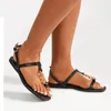 Sandals Women's Clip Toe Metal Chain Casual Ladies Flat Shoes 2021 Summer Buckle Strap Outdoor Female Flip Flops