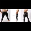 Clothing Apparel Fashion Black Faux Leather Pants Long Trousers Sexy And Novelty Skinny Muscle Tights Mens Leggings Slim F