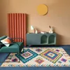 Bohemian Teppich Anti-Rutsch-Teppich Boho gewebte Baumwolle Leinen Nachttisch geometrische Bodenmatte Wohnzimmer Schlafzimmer Home Decor 210626