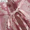 Mulheres vintage castanha de caju cópia lateral split chiffon camisa vestido fêmea chique totem floral faixas negócio vestido ds8273 210420