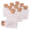 24 pièces 30*50*17mm 20ml Mini bouteilles en verre ing minuscules bocaux flacons avec bouchon en liège cadeau de mariage 210330