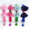 Cat Collar Solid Color Bowknot Puppy Chihuahua Collars with Bell Adjustable Safety Buckle Cats Bow Tie Pets Accessories