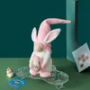 Easter Bunny Cüceler Renkli Peluş Tavşan Gnome Hug Yumurta Yumuşak Cüceler Bahar Paskalya Gün Parti Süslemeleri Stokta