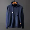 Men's Sweaters Men Hooded Wool Pullover Autumn Warm Winter Patchwork Long Sleeve Slim Fit Clothes Knitted Casual Male Sweater