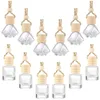 Car Perfume Bottle Air Freshener Diffuser Hanging Fragrance Bottles Pendant Empty Glass Jars for Essential Oils