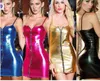 Clube Noturno Lingerie Sexy Erótica Feminina Vestido Erótico Couro Falso Zip Vestuário Exótico Trajes Sex Bondage Roupas íntimas M-XL Y1204