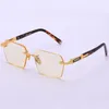 Acetat Vintage Randlose Sonnenbrille Männer Kristall Runde Brille Frauen Retro Gelb Grün Objektiv Brillen Mann Brille Oculos Brillen Mode Fram