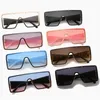 Fashion Large Oblong Women Oversize Sunglasses With Handbag Pattern Legs And One Piece Lenses Cover Frame Rivets Fixed