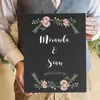 Decorazione per feste Personalizzata Cartello di benvenuto per matrimonio in legno con foglie di fiori sul nostro tabellone